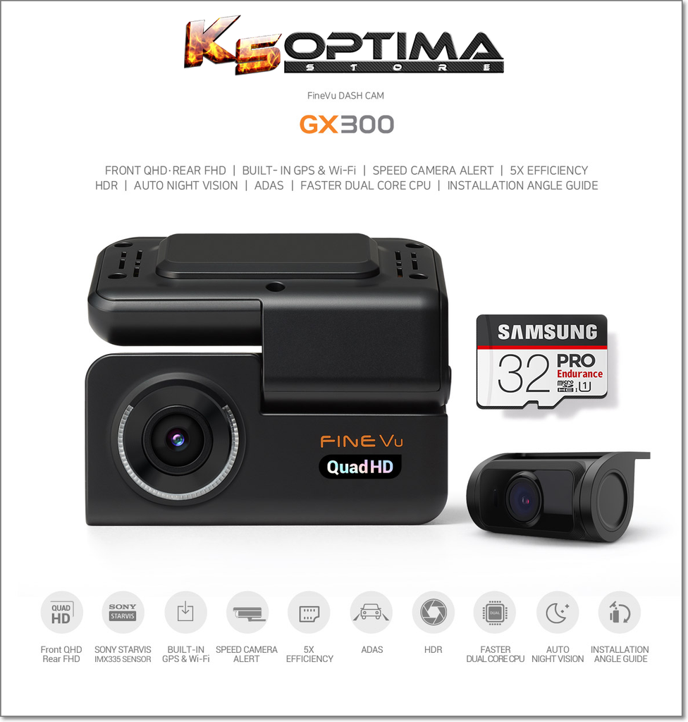 K5 Dashcam Dual Cámara kit
